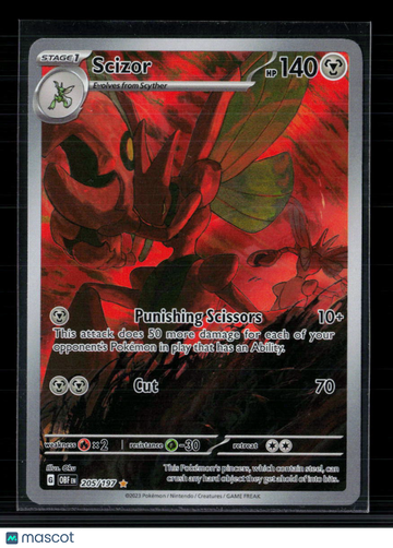 Pokemon 2023 Obsidian Flames Scizor #205/197