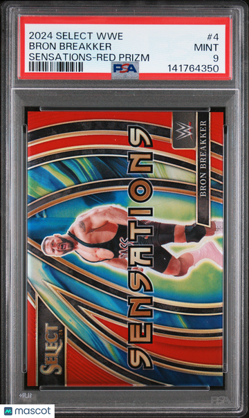 2024 Panini Select WWE Sensations Bron Breakker #4 Red Prizm /99 PSA 9