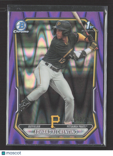 2025 Bowman Chrome Edward Florentino #BCP-82 Purple RayWave /250