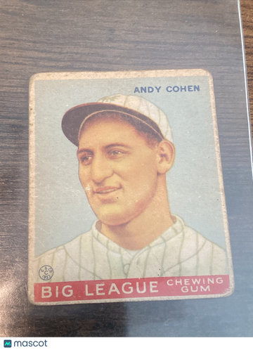 1933 Goudey Big League Chewing Gum Andy Cohen #52