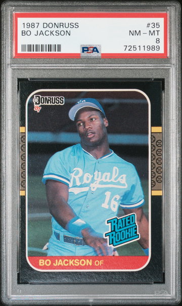 1987 Donruss Rated Rookie Bo Jackson #35 PSA 8