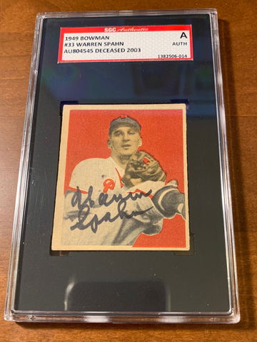 Warren Spahn - 1949 Bowman / Autographed 