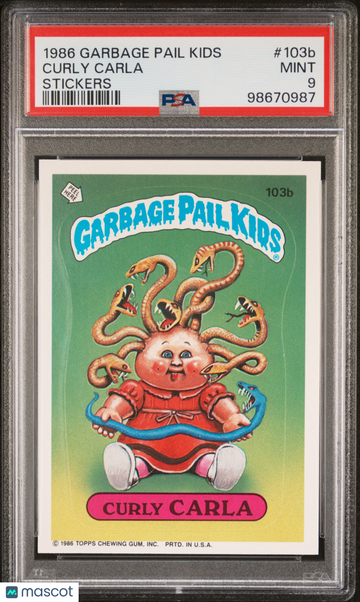 1986 Garbage Pail Kids Stickers Curly Carla #103b PSA 9