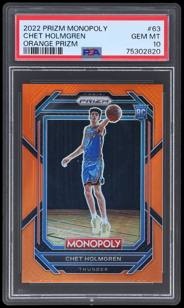 2022 Panini Prizm Monopoly Chet Holmgren Orange PSA 10 RC