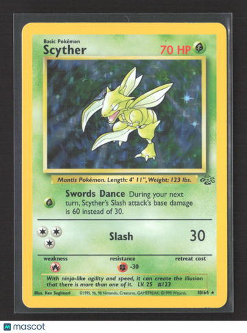 1999 Jungle Scyther Holo Rare #10/64