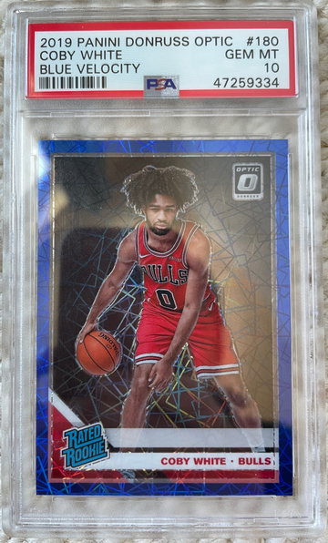 Coby White Optic Blue Velocity PSA 10