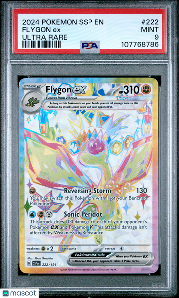 2024 Pokemon SSP EN-Surging Sparks Flygon EX Ultra Rare PSA 9 #222