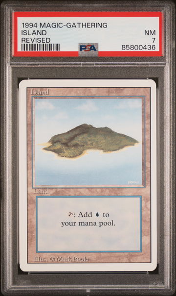 1994 Magic The Gathering Revised Island PSA 7