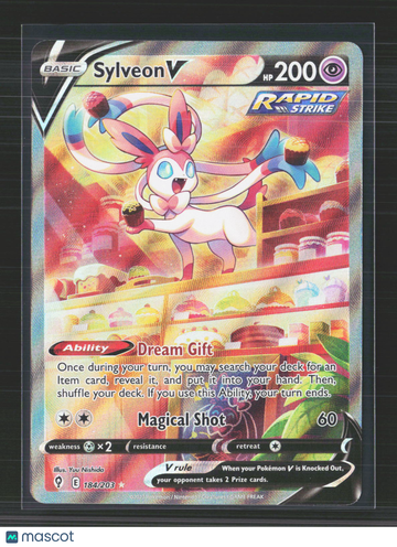 2021 Evolving Skies Sylveon V Holo Rare SR FA #184/203