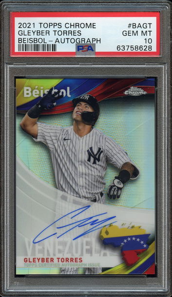 2021 Topps Chrome Gleyber Torres Beisbol Auto 52/99
