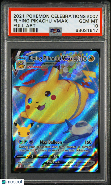 2021 Pokemon Celebrations Flying Pikachu VMAX Full Art PSA 10 #007