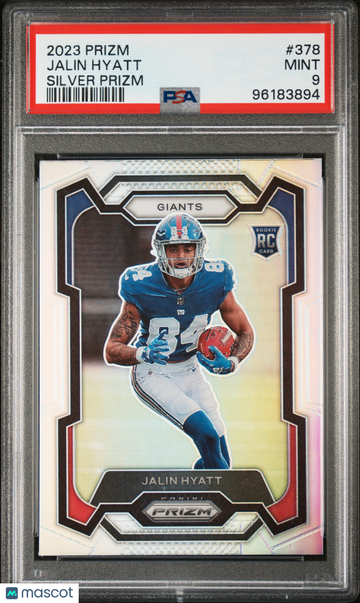 2023 Panini Prizm Jalin Hyatt #378 Silver Prizm Short Print Rookie PSA 9
