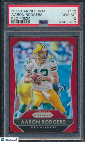 2015 Panini Prizm Aaron Rodgers #112 Red PSA 10