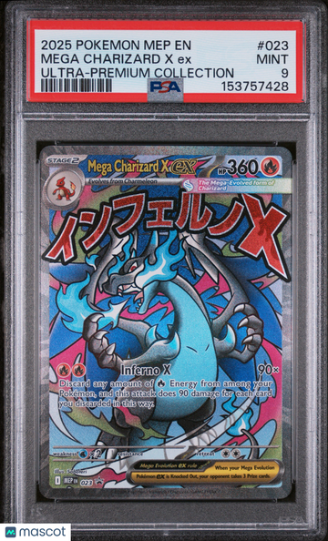 2025 Pokemon Mep EN-Me Black Star Promo Mega Charizard X EX Ultra-Premium Collection PSA 9 #023