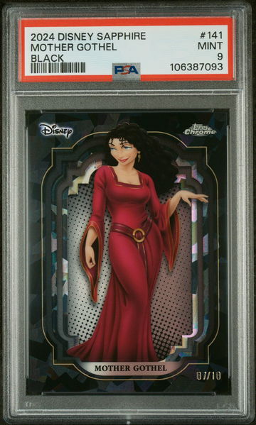 2024 Topps Chrome Disney Sapphire Edition Black Mother Gothel #141 /10 PSA 9