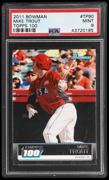 2011 Bowman Mike Trout Topps 100 PSA 9 RC