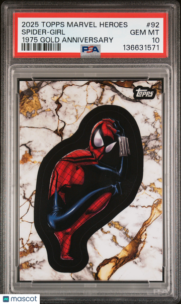 2025 Topps Marvel Comic Book Heroes 1975 Gold Anniversary Spider-Girl #92 PSA 10
