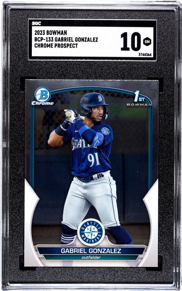 Gabriel Gonzalez 2023 Bowman Chrome Prospect SGC10 GEM MINT Mariners