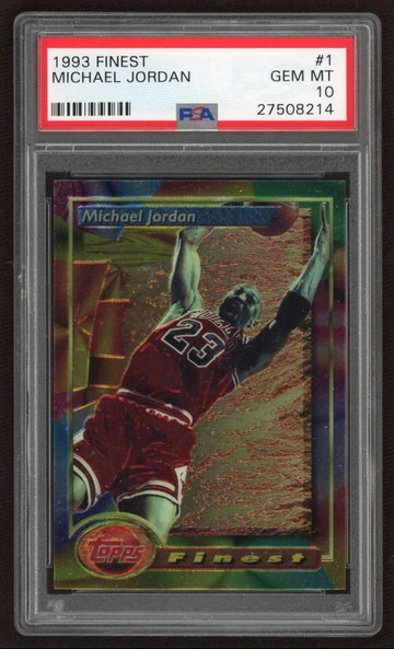 1993 Michael Jordan Topps Finest #1 PSA 10 Gem MInt