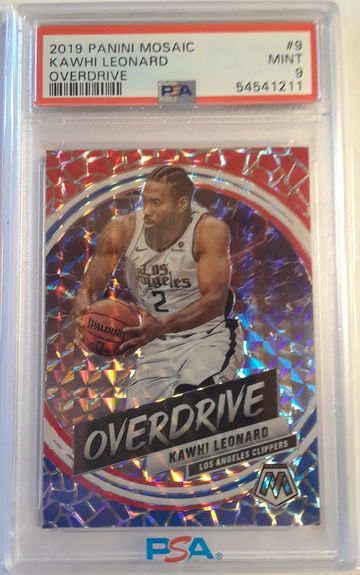 Kawhi Leonard 2019-20 Panini Mosaic Overdrive Prizm! PSA 9 Mint #9.