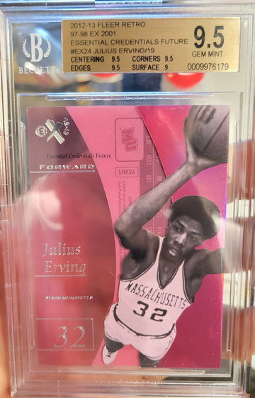 Bgs 9.5 12-13 Fleer Retro Essentials credentials future julius erving #19/19