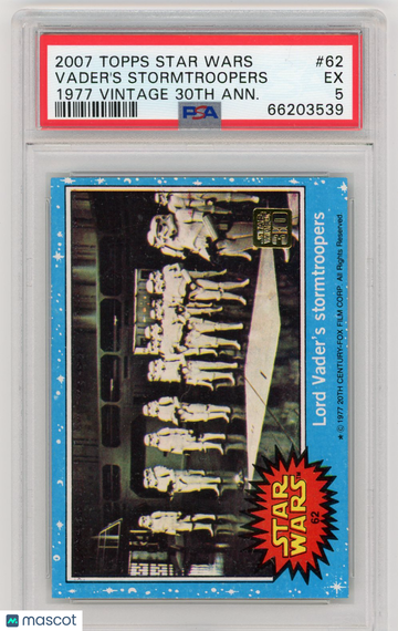 2007 Topps Star Wars 1977 Vintage 30th Anniversary Stamped Card Vader's Stormtroopers #62 PSA 5