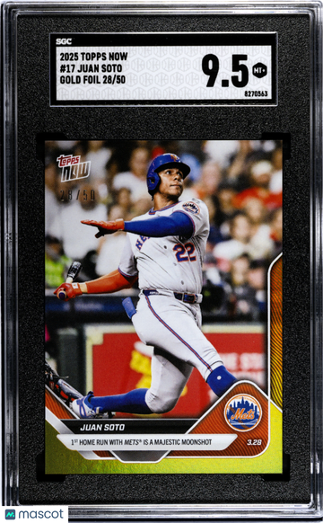 2025 Topps Now Juan Soto #17 Gold Foil SGC 9.5
