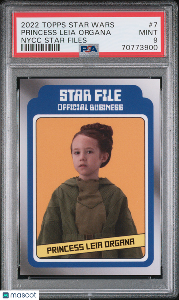 2022 Topps Star Wars Nycc Star Files Princess Leia Organa #7 PSA 9