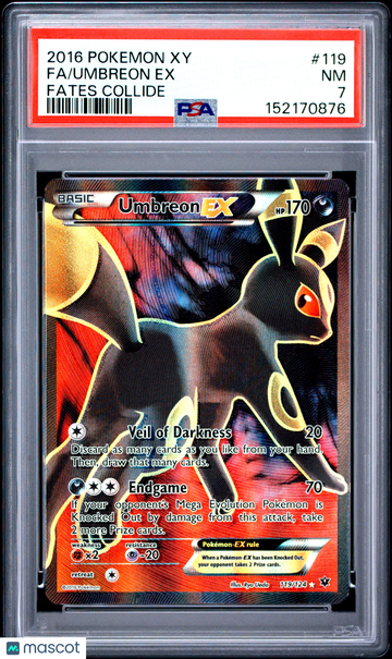 2016 Pokemon Xy Fates Collide Umbreon EX Fa Fates Collide PSA 7 #119