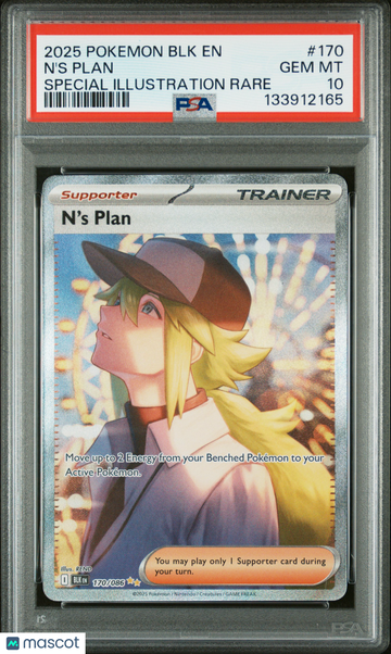 2025 Pokemon BLK EN-Black Bolt N'S Plan Special Illustration Rare PSA 10 #170