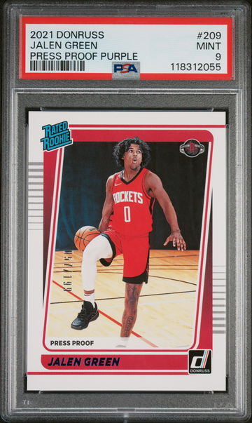 2021 Panini Donruss Press Proof Purple Jalen Green #209 /199 PSA 9