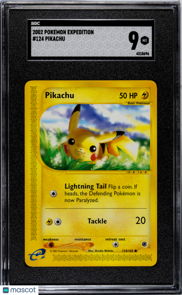 2002 Pokemon Expedition Pikachu SGC 9 #124