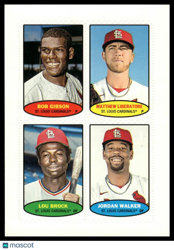 2023 Topps Heritage Bob Gibson / Matthew Liberatore / Lou Brock / Jordan Walker #74S-25 / 74S-26 / 74S-27 / 74S 1974 Top