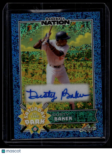 2025 Leaf Baseball Nation Dusty Baker #SA-DB1 Saturday in the Park Autographs Sparkles Blue SN7