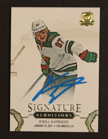 2020 Upper Deck The Cup #SR-KK Kirill Kaprizov Signature Renditions Auto RC