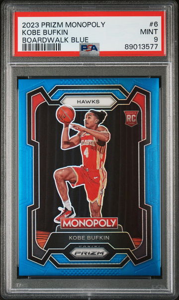 2023 PANINI KOBE BUFKIN PRIZM MONOPOLY BOARDWALK BLUE #6 PSA 9
