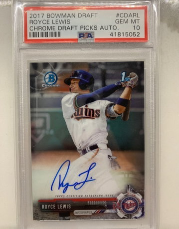 2017 Bowman Draft Royce Lewis Autograph PSA 10