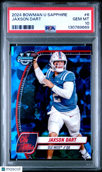 2024 Bowman Sapphire Jaxson Dart #6 PSA 10