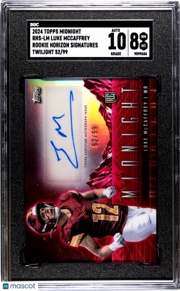 2024 Topps Midnight Luke Mccaffrey #RHS-LM Rookie Horizon Sigs. Twilight SGC 8 Auto 10