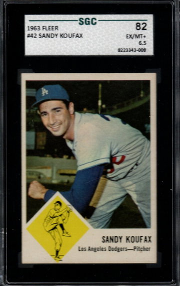 1963 Fleer #42 Sandy Koufax SGC 82 EX/MT+ 6.5