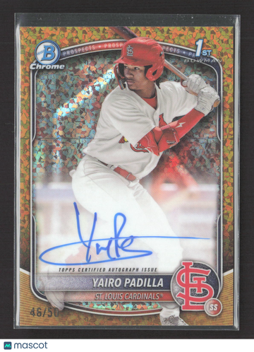 2025 Topps Bowman Chrome Yairo Padilla #CPA-YP Orange Shimmer Refractor /50