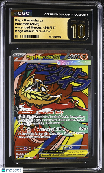 Mega Hawlucha ex 2026 Pokemon Ascended Heroes Holo Mega Attack Rare Mega Attack Rare CGC 10 #268/217