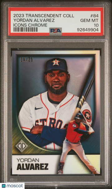 2023 Topps Transcendent Collection Transcendent Icons Chrome Yordan Alvarez #84 /25 PSA 10