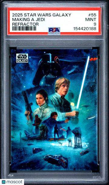 2025 Topps Chrome Star Wars Galaxy Making A Jedi #55 Refractor Trading Card PSA 9
