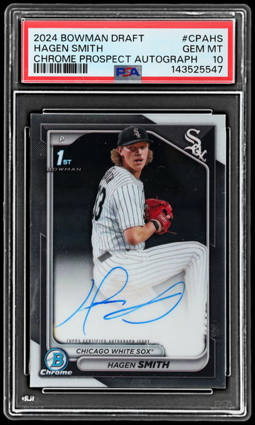 2024 Bowman Draft Hagen Smith Chrome Prospect Autograph PSA 10