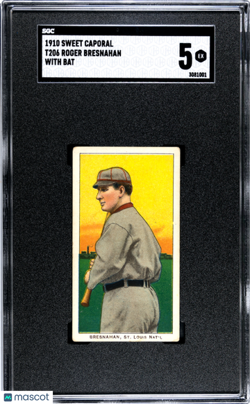 1910 Sweet Caporal (T206) Roger Bresnahan With Bat SGC 5