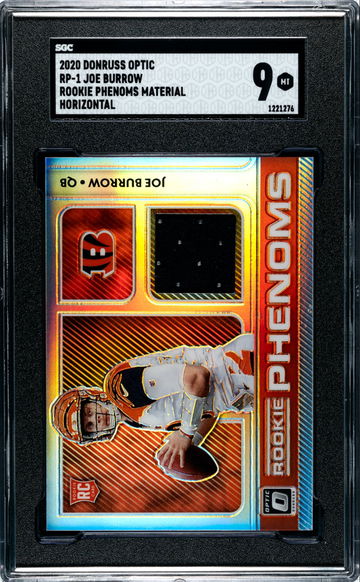 2020 Donruss Optic RP-1 Joe Burrow Rookie Phenoms Material SGC 9