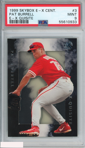 1999 SKYBOX E-X CENTURY PAT BURRELL #3 E-X QUISITE ROOKIE RC PHILLIES PSA 9 MINT