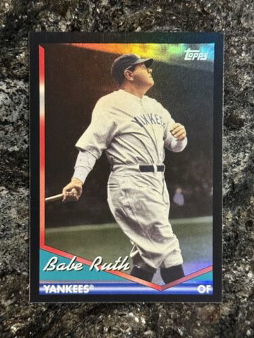 BABE RUTH 2024 Topps Archives BLACK FOIL Parallel NY Yankees #284