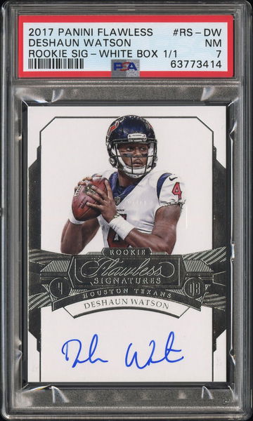 2017 PANINI DESHAUN WATSON FLAWLESS ROOKIE SIGNATURES ROOKIE SIG-WHITE BOX 1/1 #RS-DW PSA 7